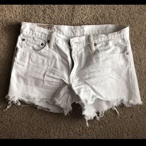 Ralph Lauren white jean cut off shorts